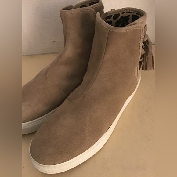 Zara Women beige suede platform sneaker booties US 10 - Picture 3 of 12